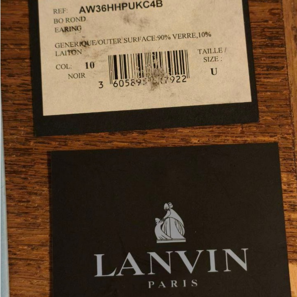 Lanvin Paris black crystal earring clip - Picture 9 of 15